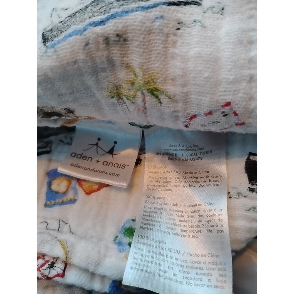 Aden & Anais Cotton Blanket Baby Muslin Travel Camera Ship Plane Unisex‎ Swaddle - Picture 2 of 3